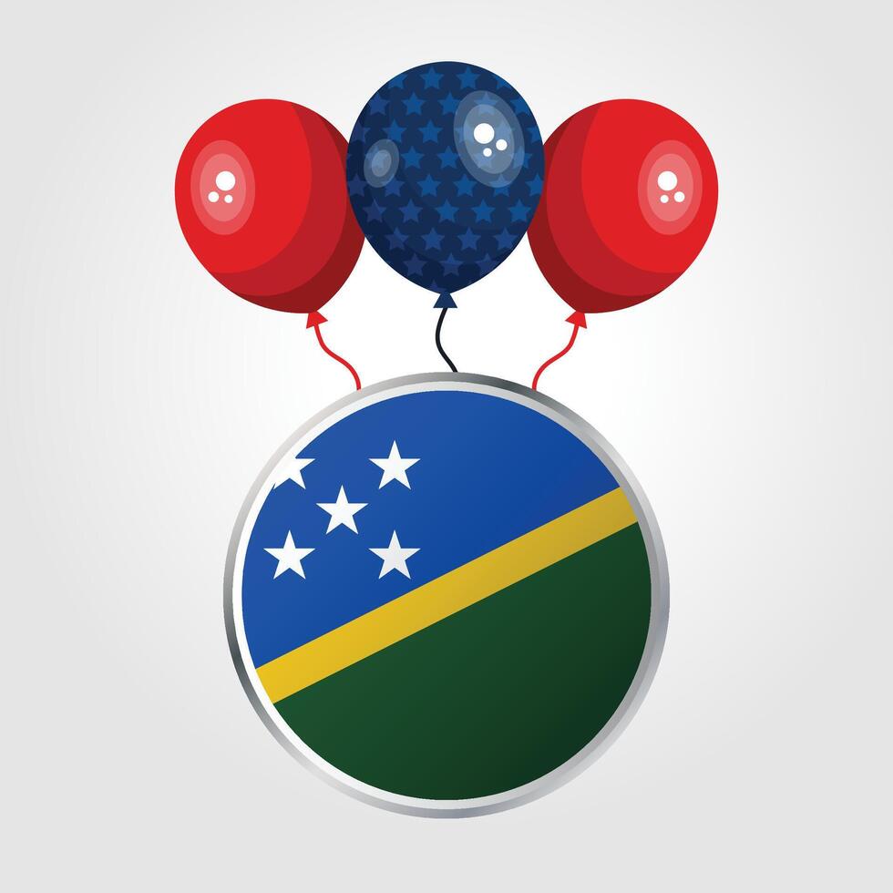 Celebration Solomon Islands National Flag With Balloons vector