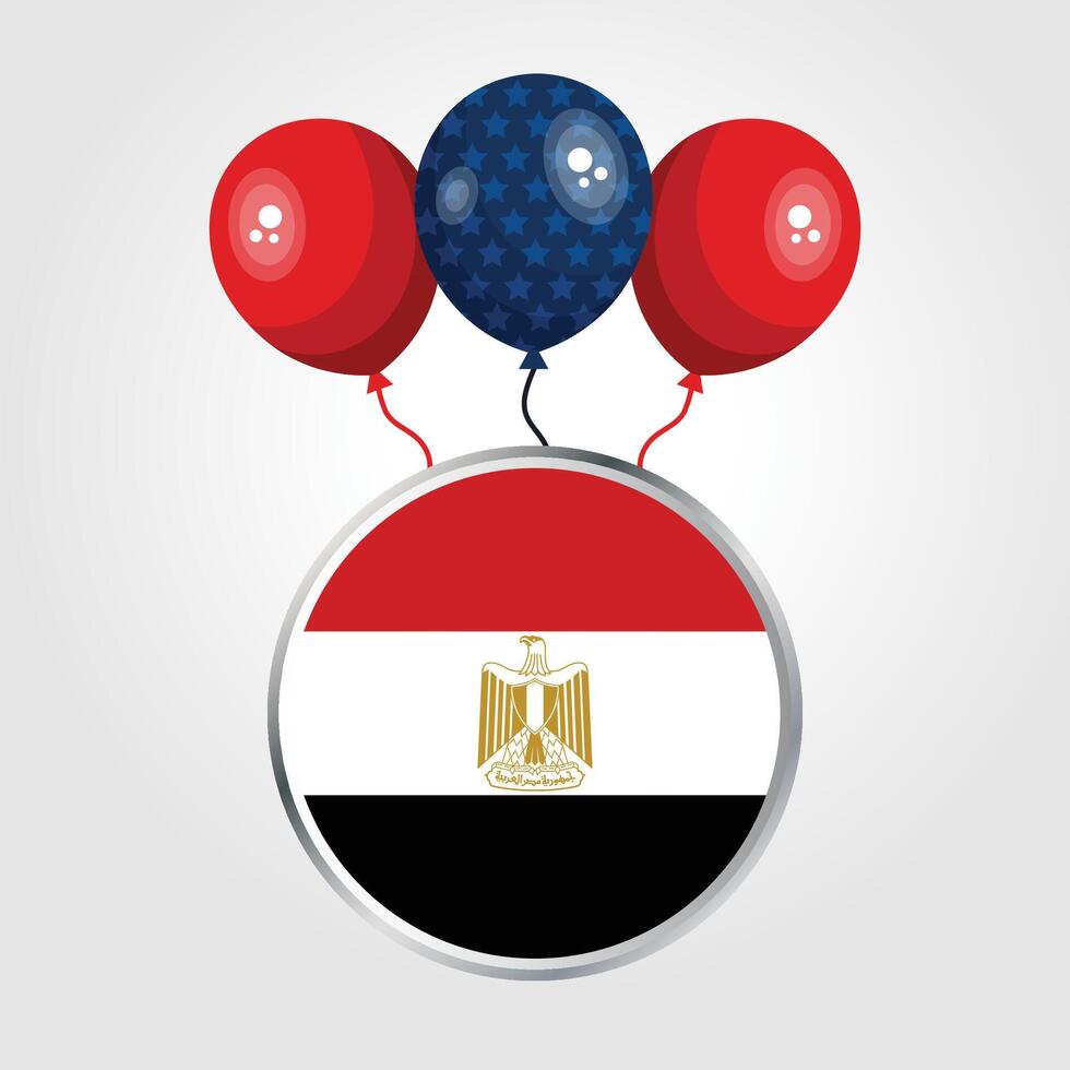 Celebration Egypt National Flag With Balloons vector