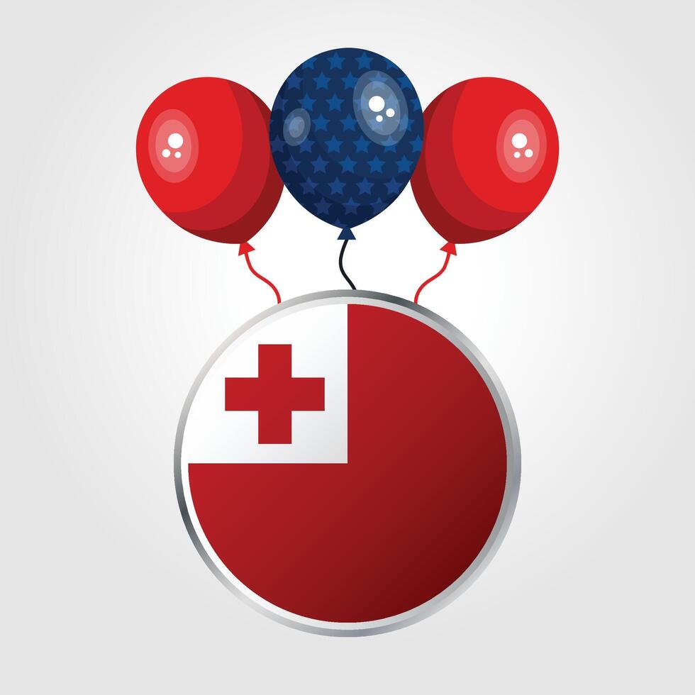 Celebration Tonga National Flag With Balloons vector