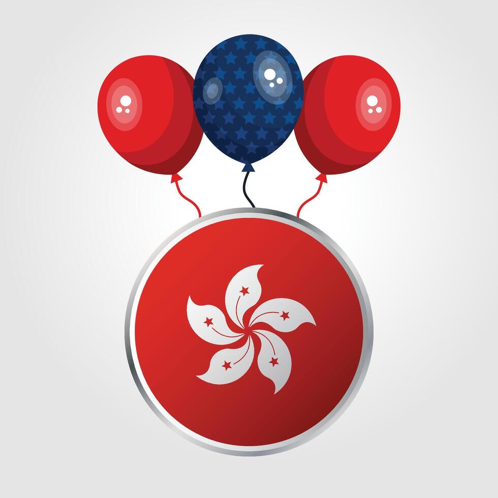Celebration Hong Kong National Flag With Balloons vector