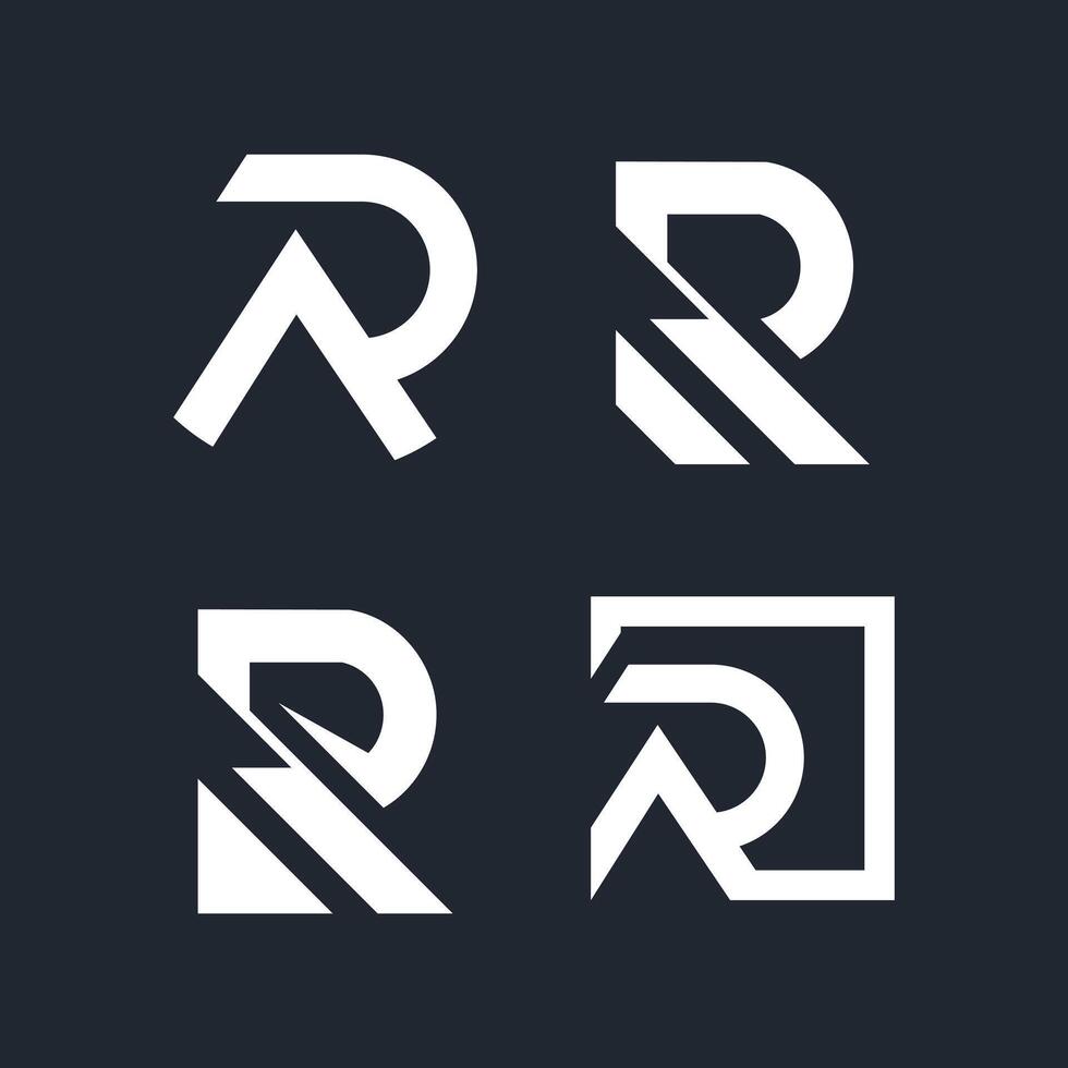 Set of letter R design idea with modern concept for business vector