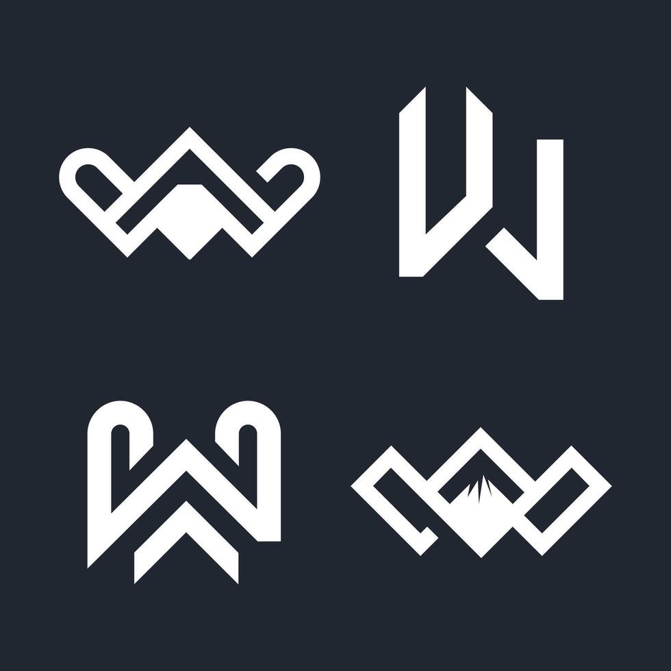 Set of letter W design idea with modern concept for business vector