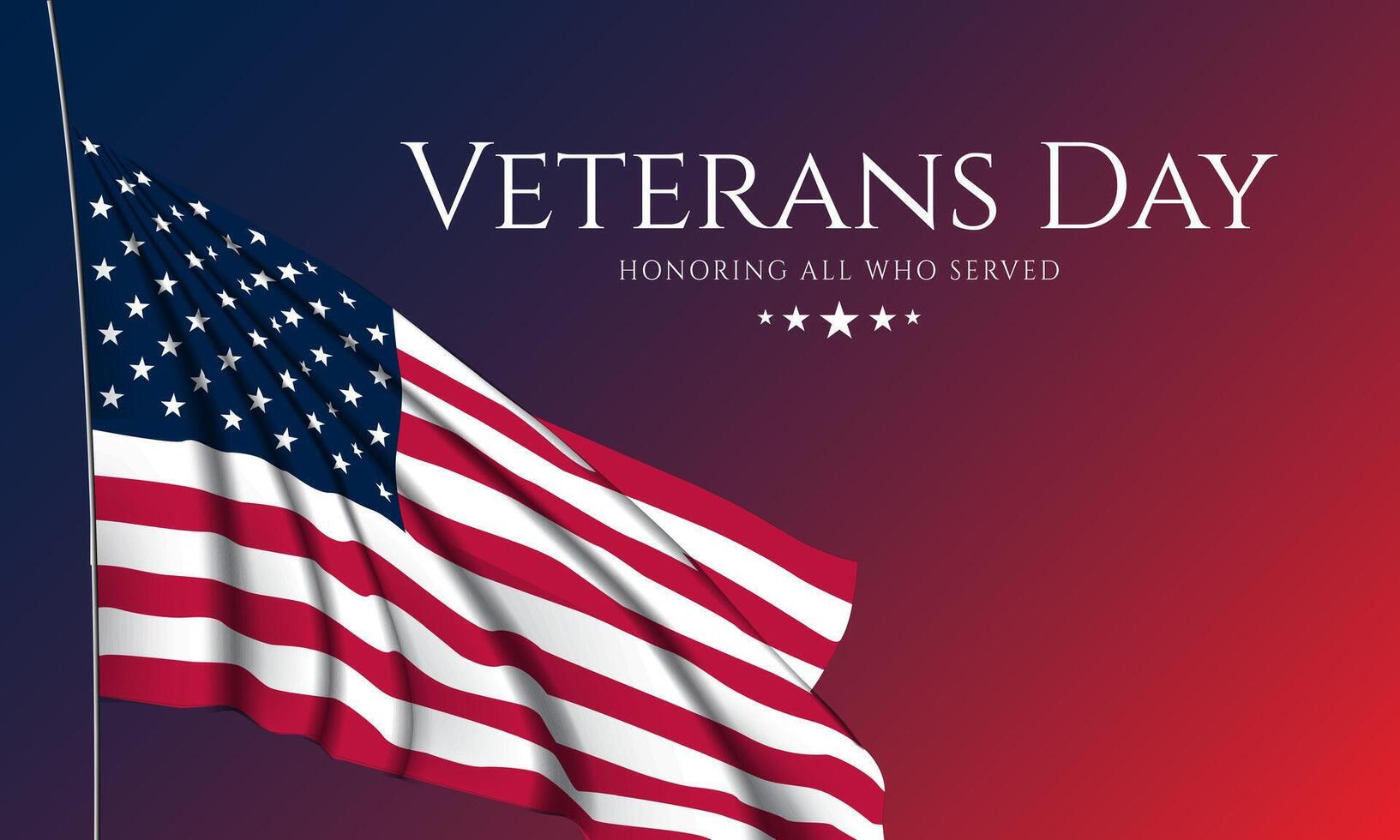 Veterans day background with american flag vector