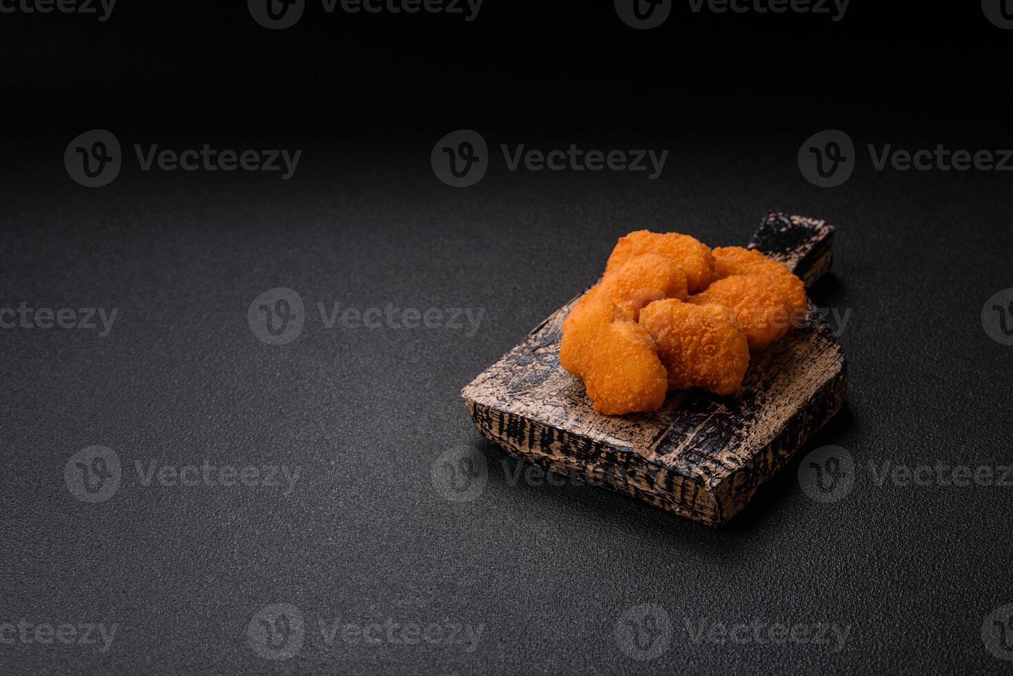 fried chicken pane chicken breast fillets isolated on white background photo