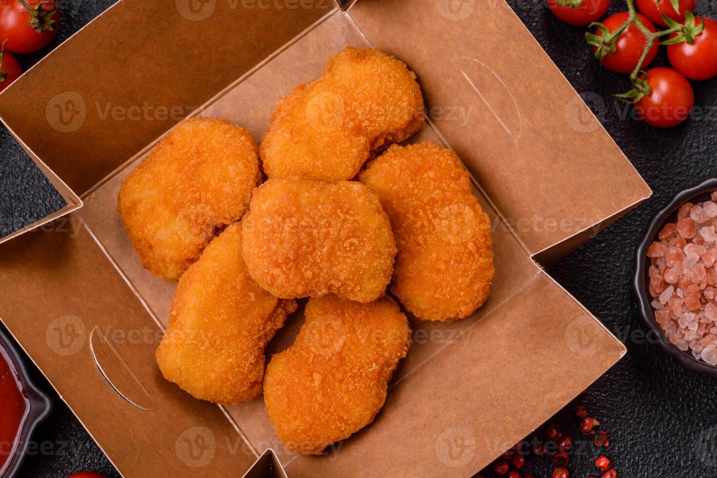 fried chicken pane chicken breast fillets isolated on white background photo