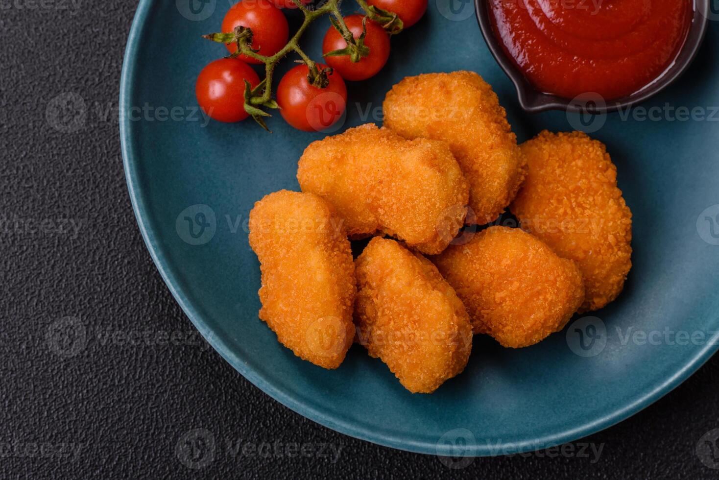 fried chicken pane chicken breast fillets isolated on white background photo
