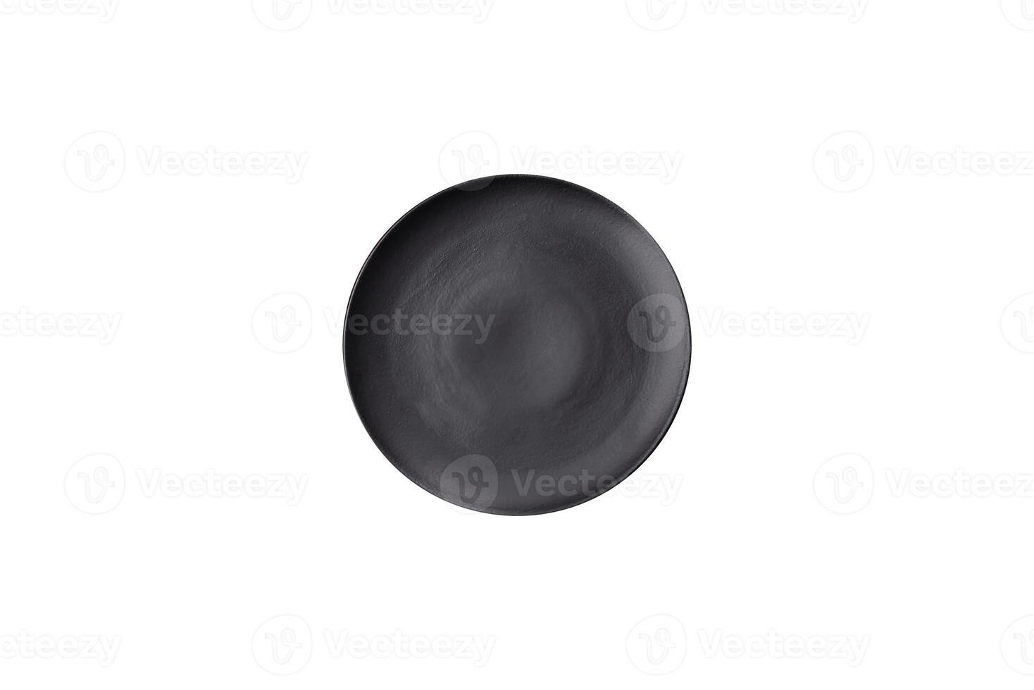 Empty round ceramic copy space plate with gingerbread cookies and Christmas elements photo