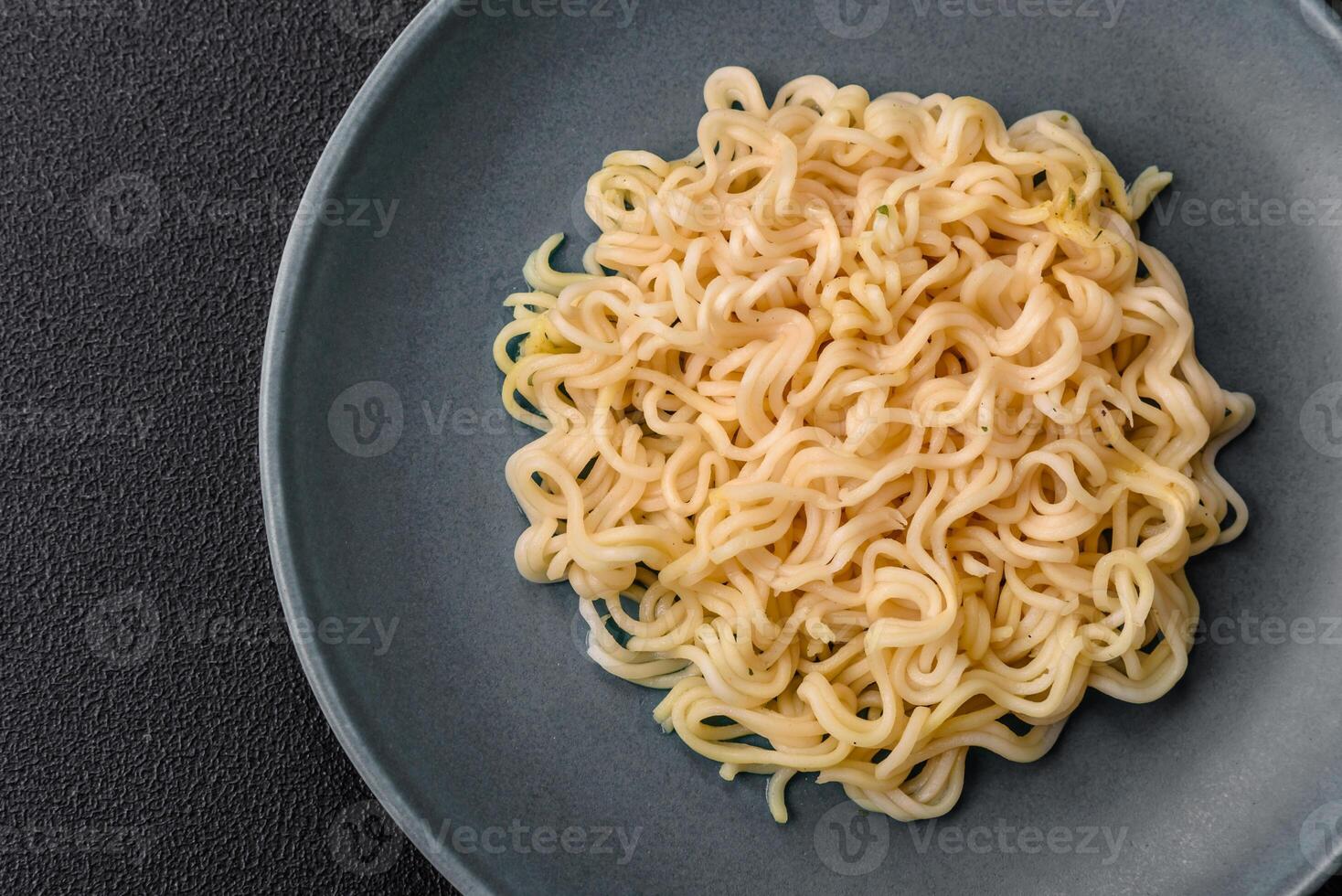 Rice noodles with fish and sauce, salt and spices photo