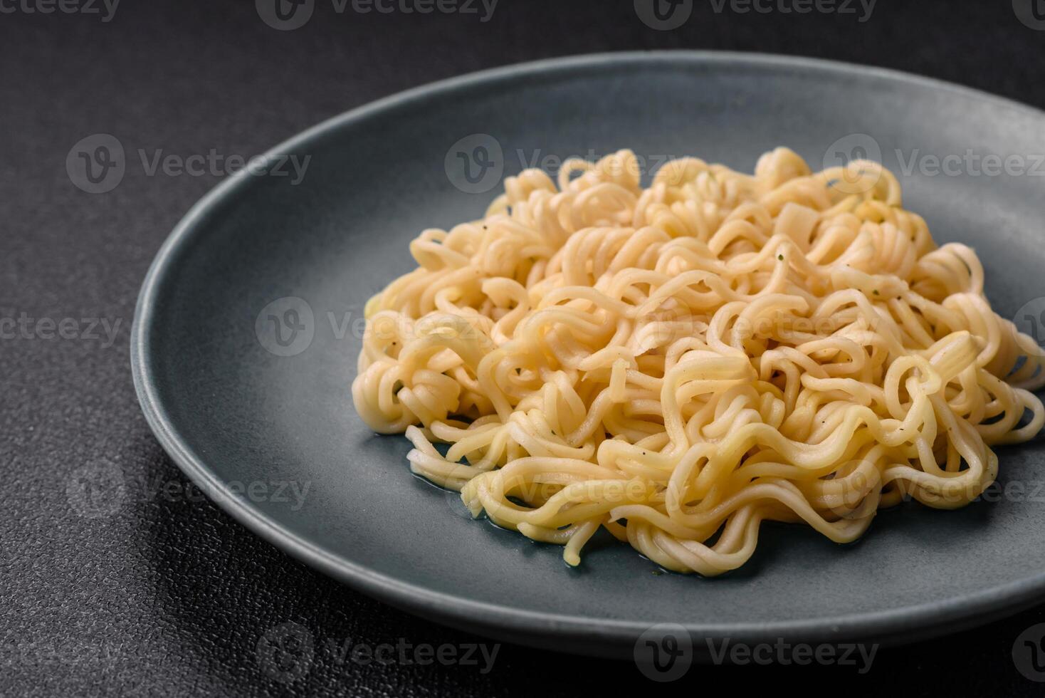 Rice noodles with fish and sauce, salt and spices photo