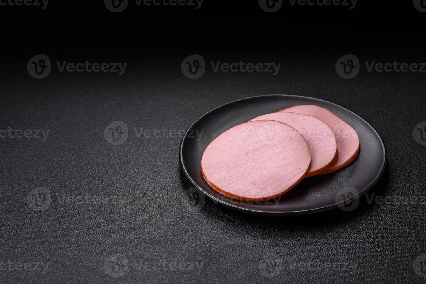 Delicious fresh ham with salt, spices and herbs photo