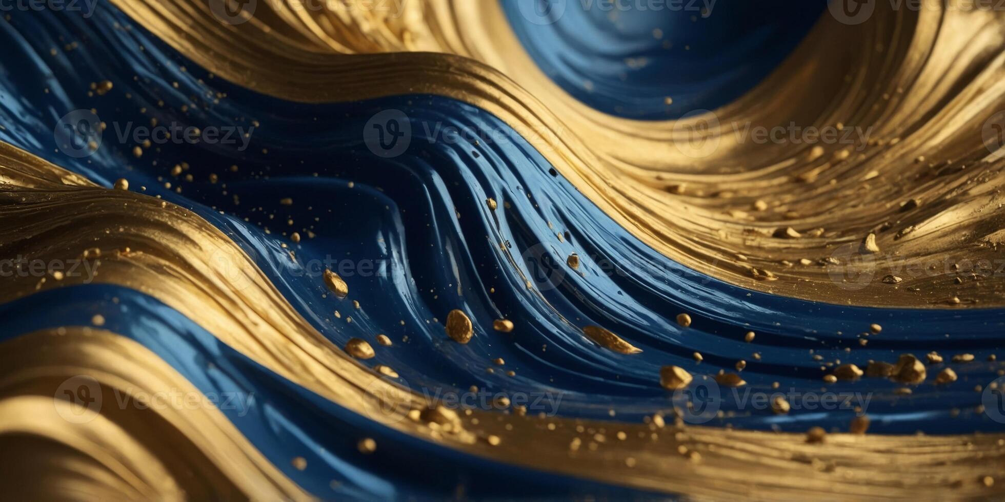Abstract gold, blue wave background Minimal gold graphic wallpaper background. photo