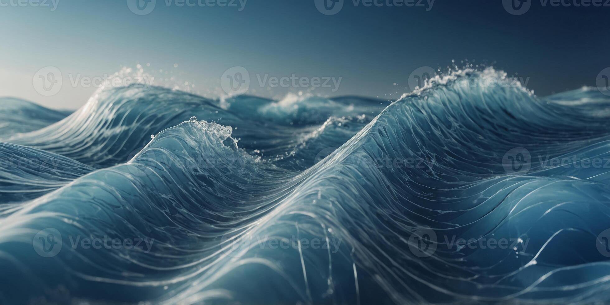 abstract line wave background blue and white wave background gradient soft blue wave business Mordan background. photo