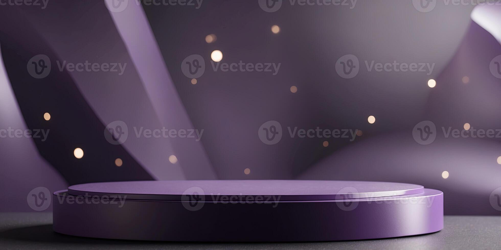Purple Podium Futuristic Abstranct with Illuminanted Curved Lines - Ideanl for Cosmetics Product Presentantion, Advertising, annd Digitanl Art Inspirantion. photo