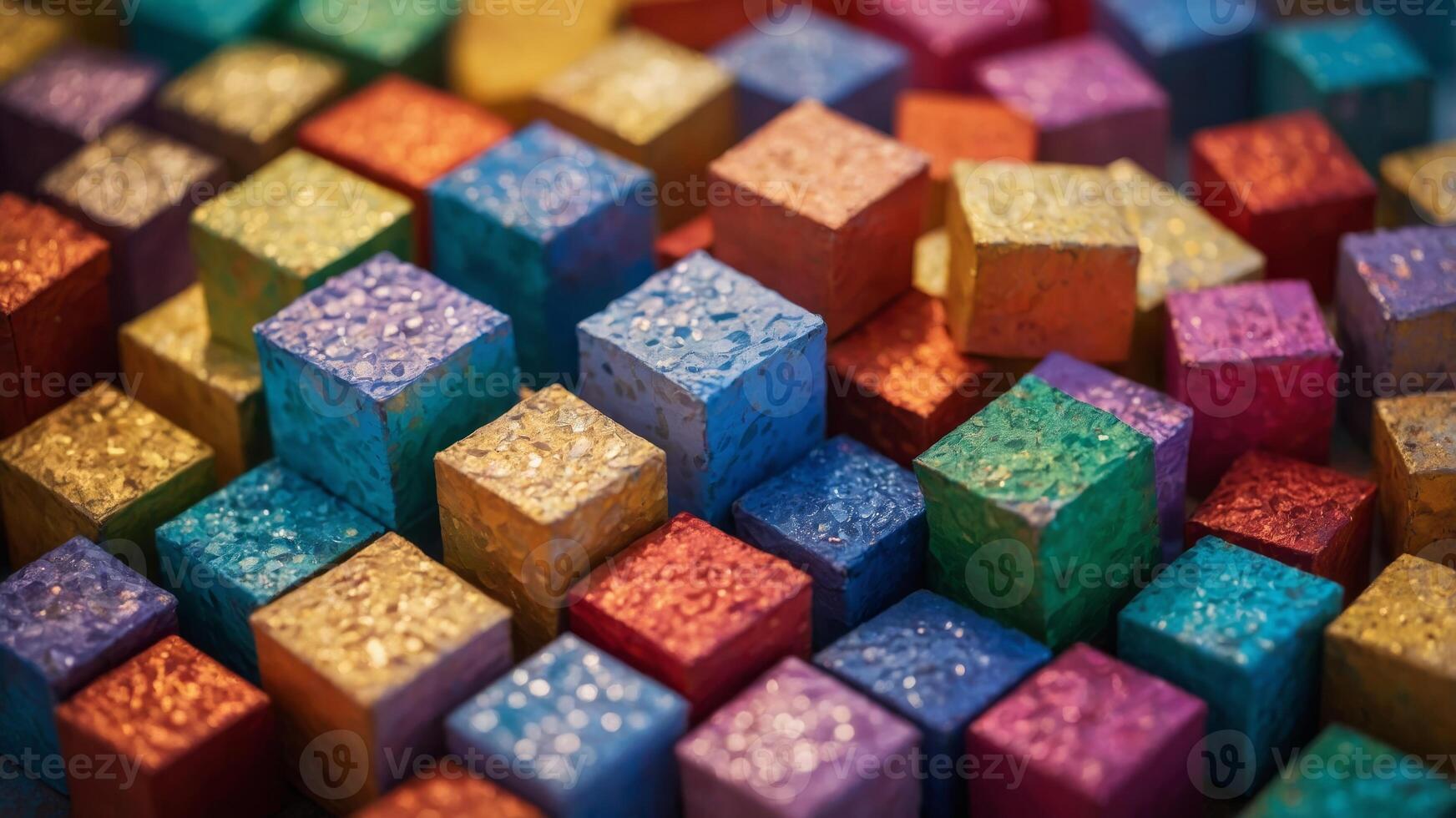 Abstract colorful background with colorful shabby boxes. photo