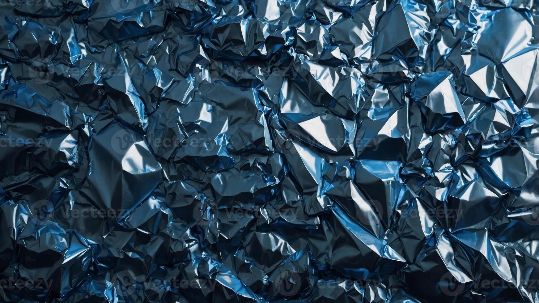 Abstract blue crumpled foil background Minimal party concept. photo