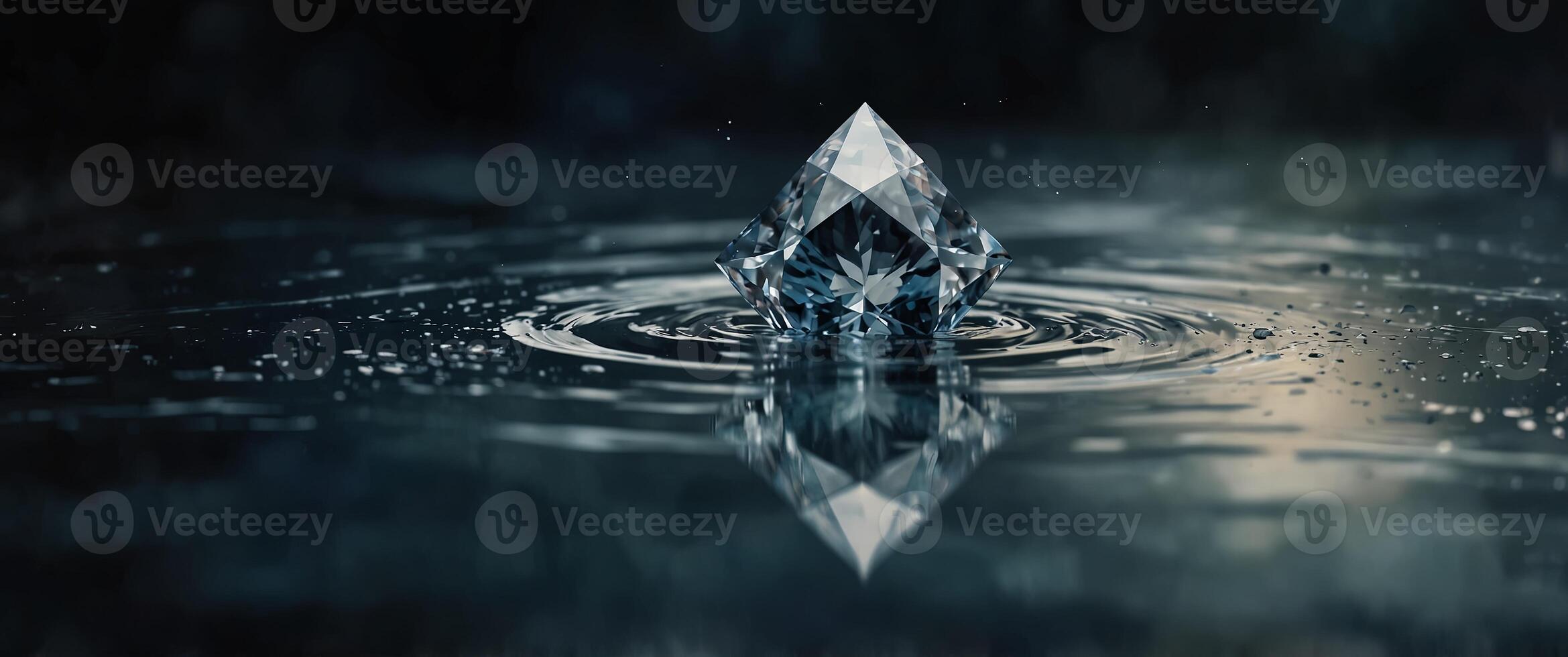 A serene watercolor sketch of a diamond-shaped frame created from a gentle stream its peaceful flow contrasting beautifully with a dark. photo