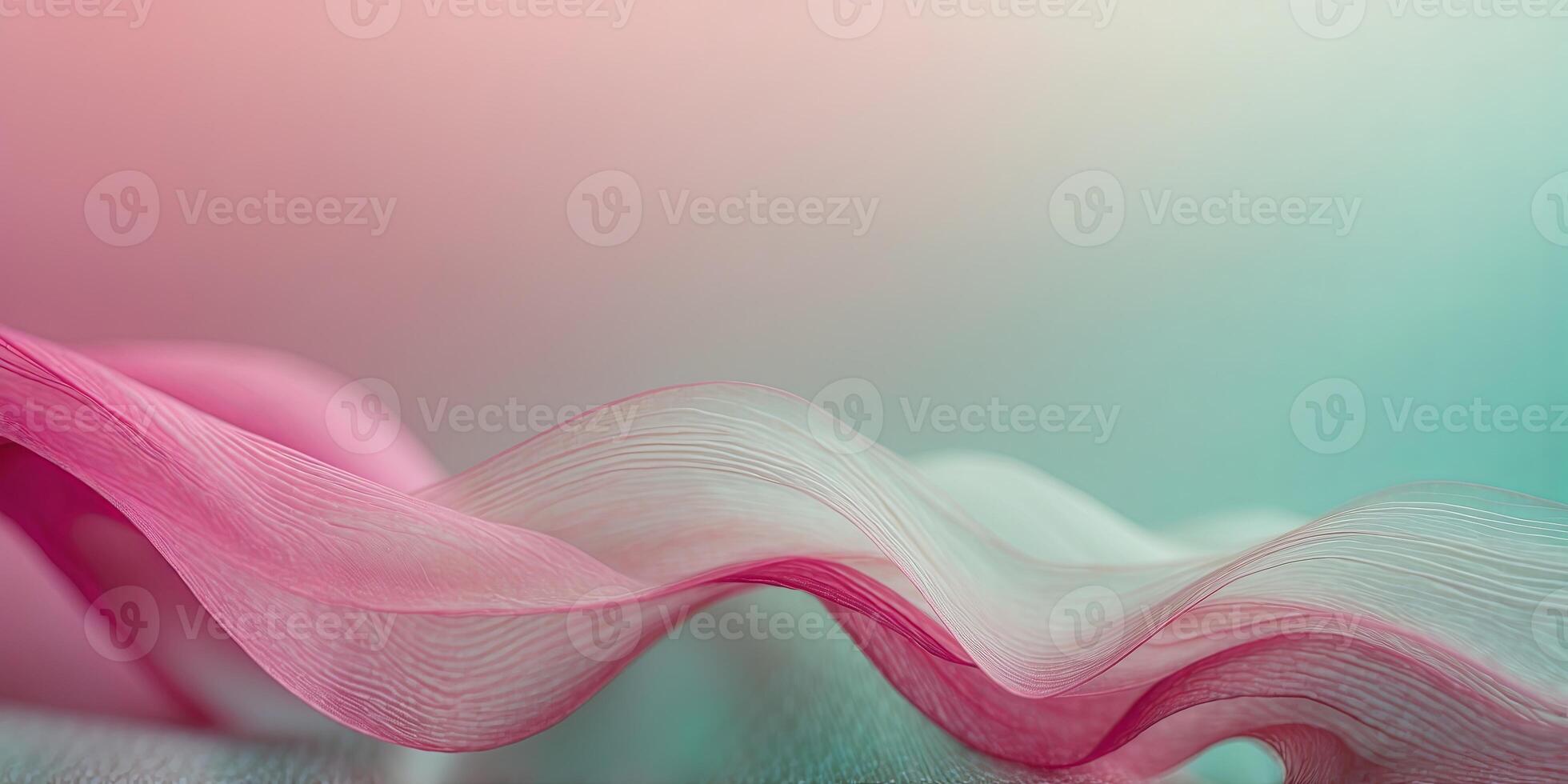 dreamy pastel mint green to soft fuchsia accented with thin wavy lines gradient background, can be used for website design app design. photo