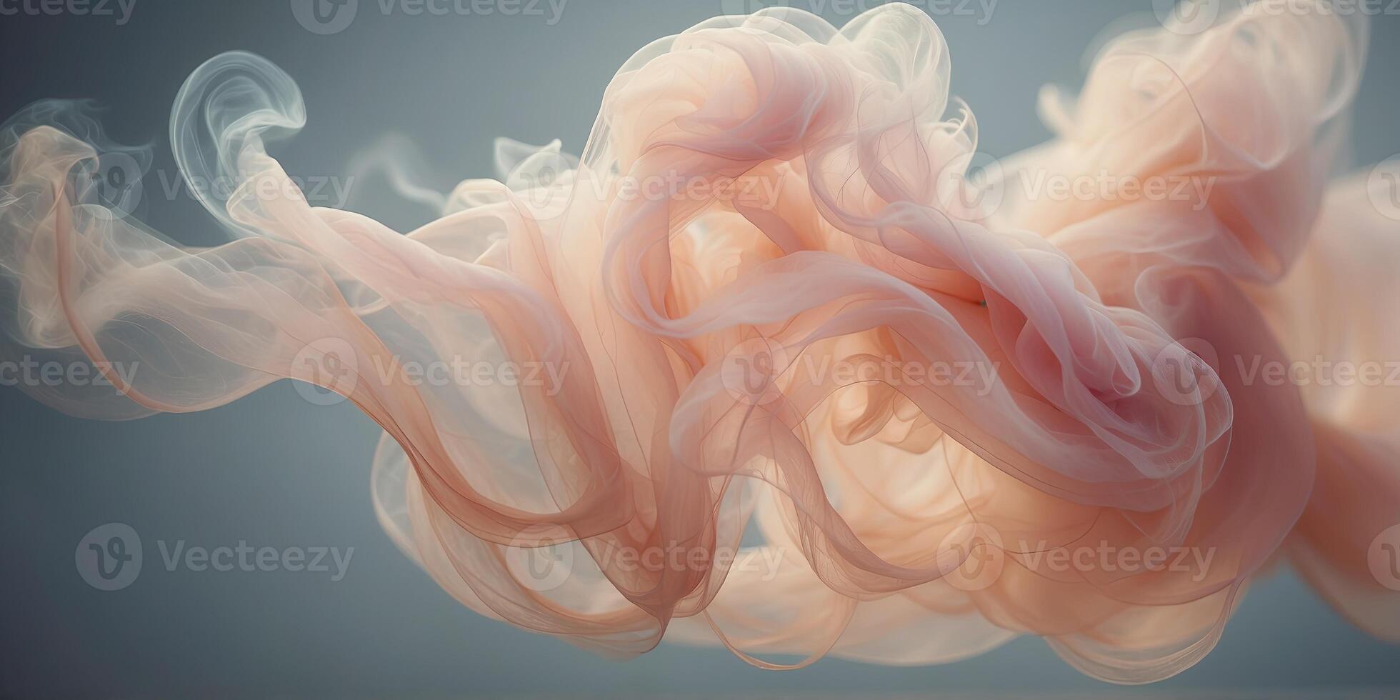 Delicate pastel smoke moves gracefully and gracefully in the wind creating a sense of magic and wonder. photo