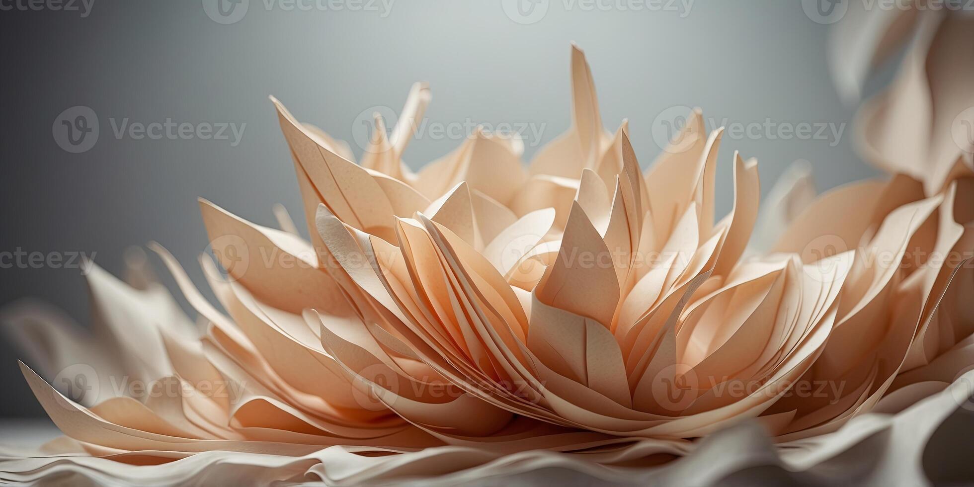 A symphony of organic shapes and angles merging to form a stunning paper artwork. photo