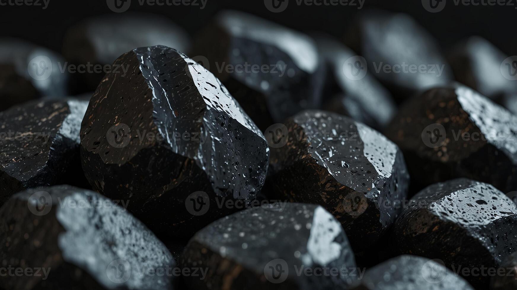 Black stone composition for display in products showcase. photo