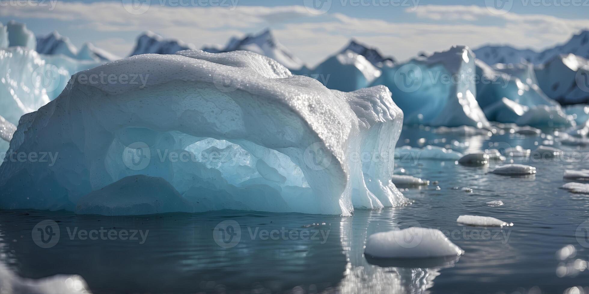 A melting glacier, highlighting the effects of global warming. photo