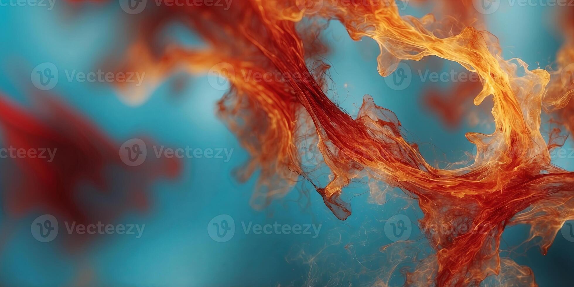 Fiery Red Merging into Cool Cyan Abstract Background. photo