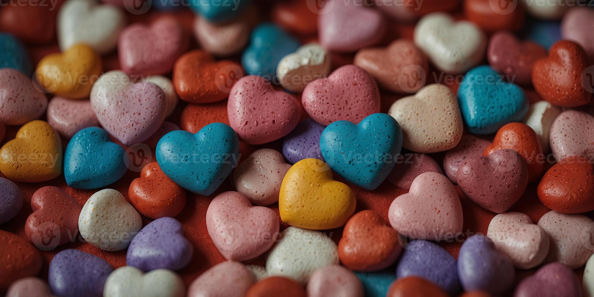 Colorful hearts background 14 February Valentine's day, Love, relationships, special days concept. photo