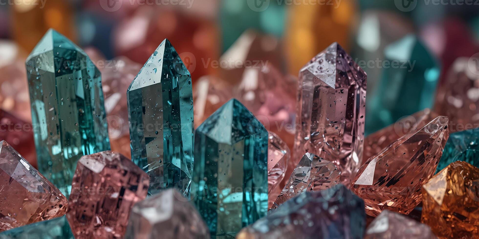 Colorful abstract geometric crystal background in pastel shades, creative design concept. photo