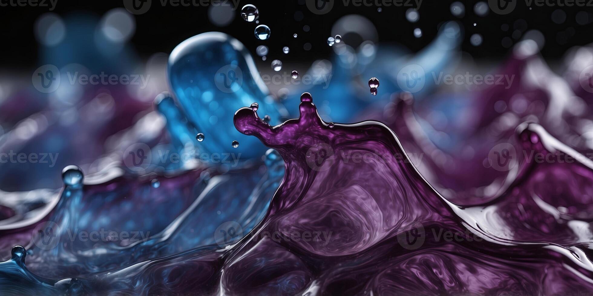 A close up of a purple and blue liquid substance. photo