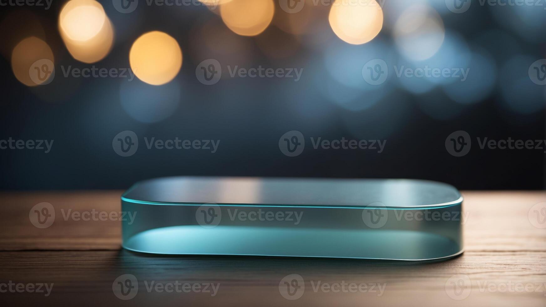 glass platform podium product presentation background. photo