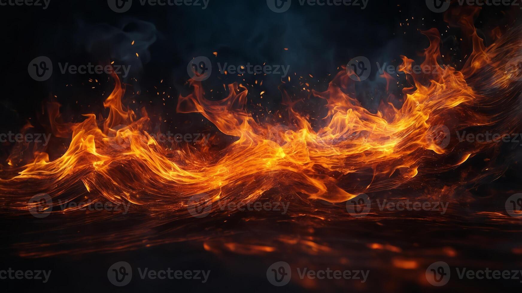 Abstract fire background with dynamic flames. photo