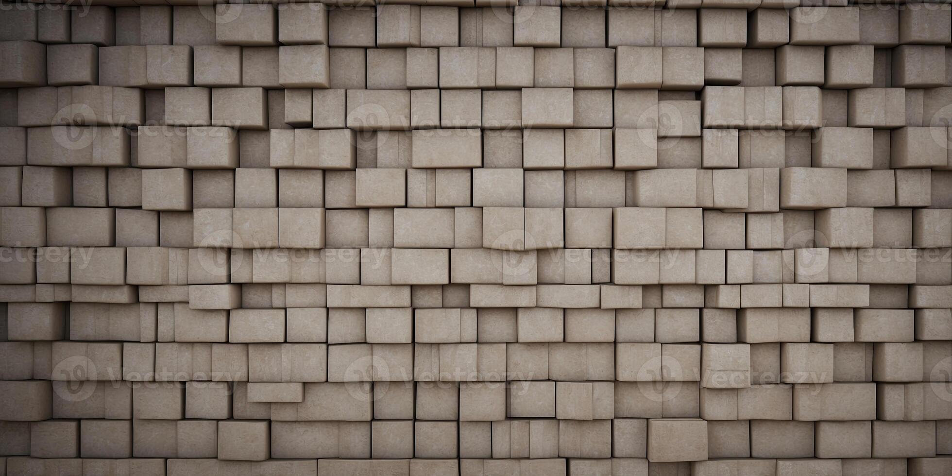 Vintage style concrete square block wall design. photo