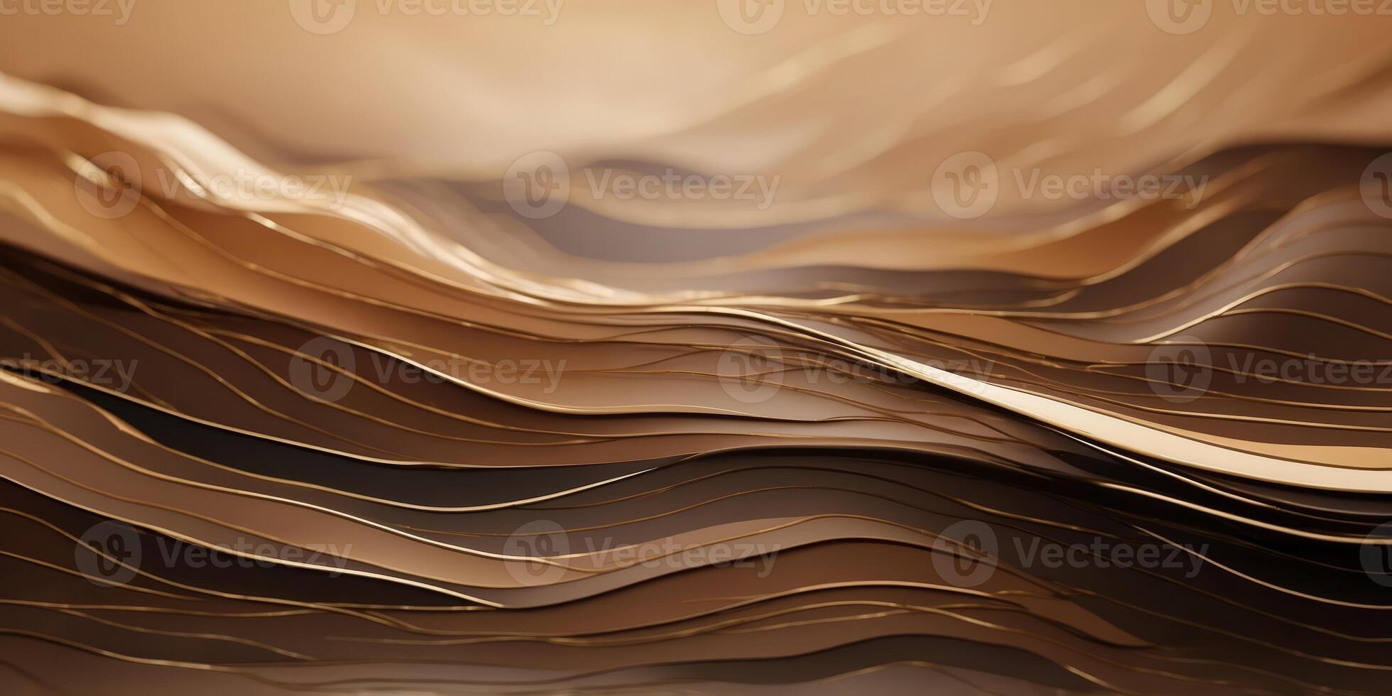 Abstract brown background with thin golden black and white and beige lines. photo