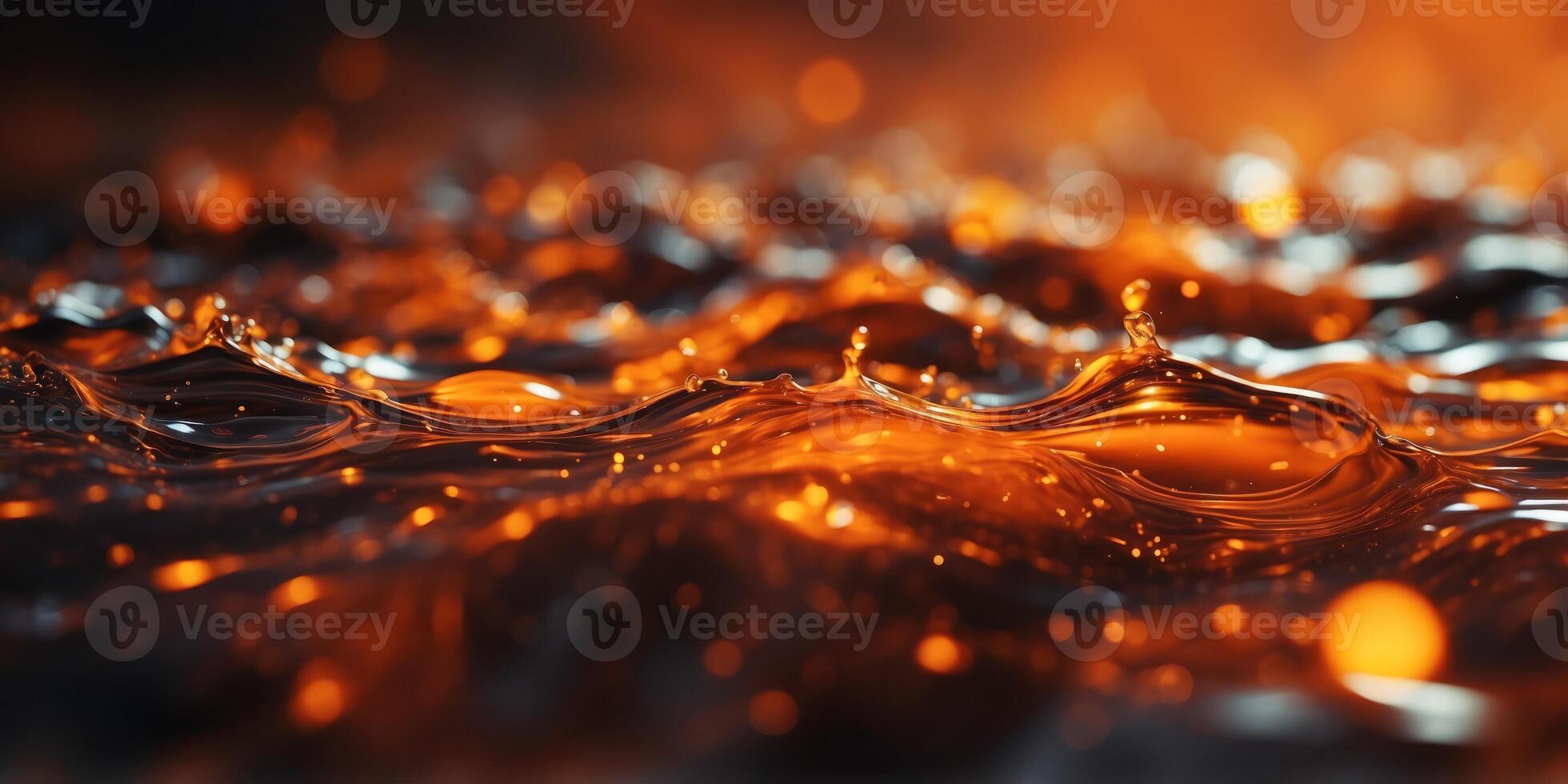 Abstract fluid dynamics in vibrant orange hues. photo