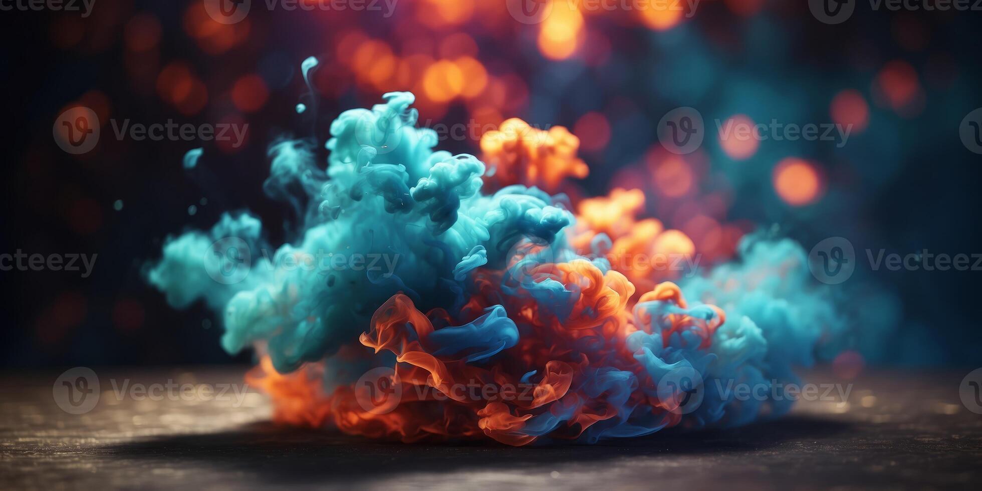 Abstract vibrant smoke or cloud background with vibrant hues. photo