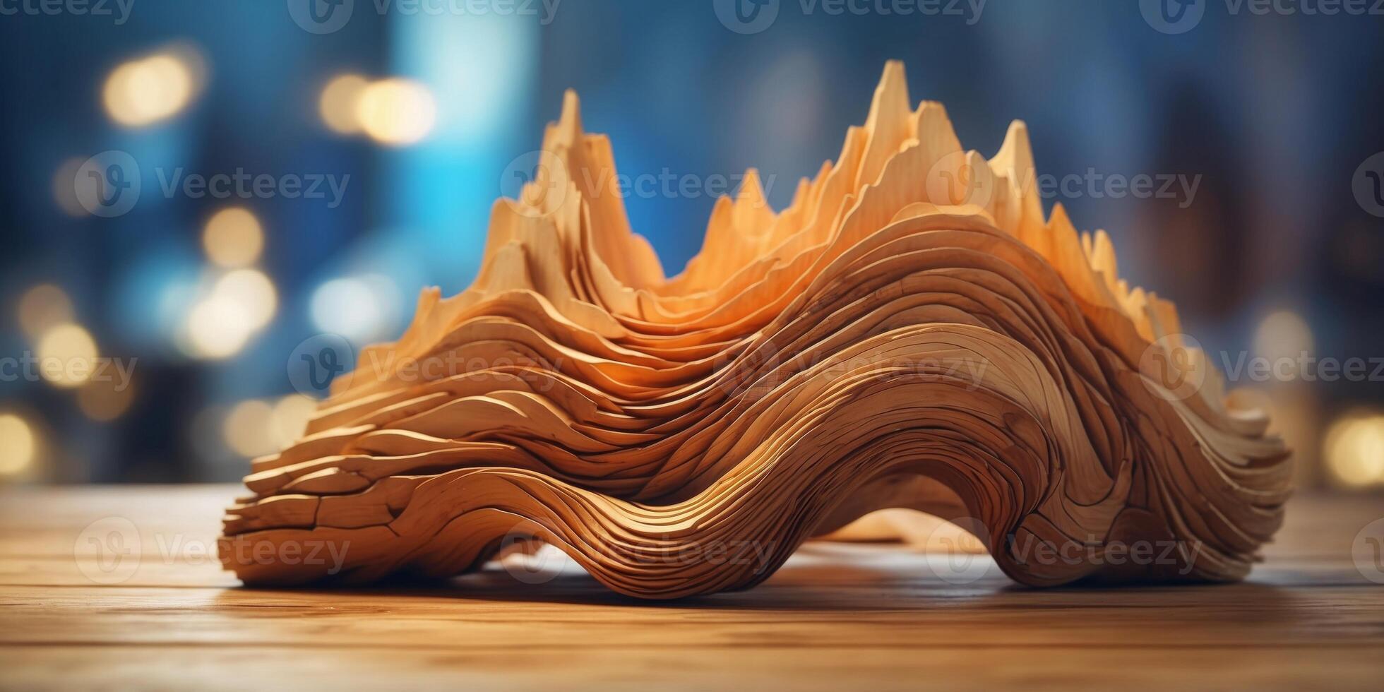 Distorted images constructing wooden masterpieces. photo