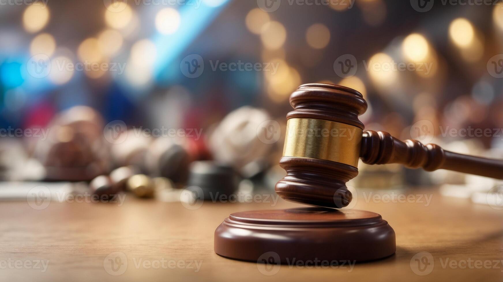 The soft focus blurs the boundaries between auction items and bidders symbolizing the unity and generosity of the event. photo