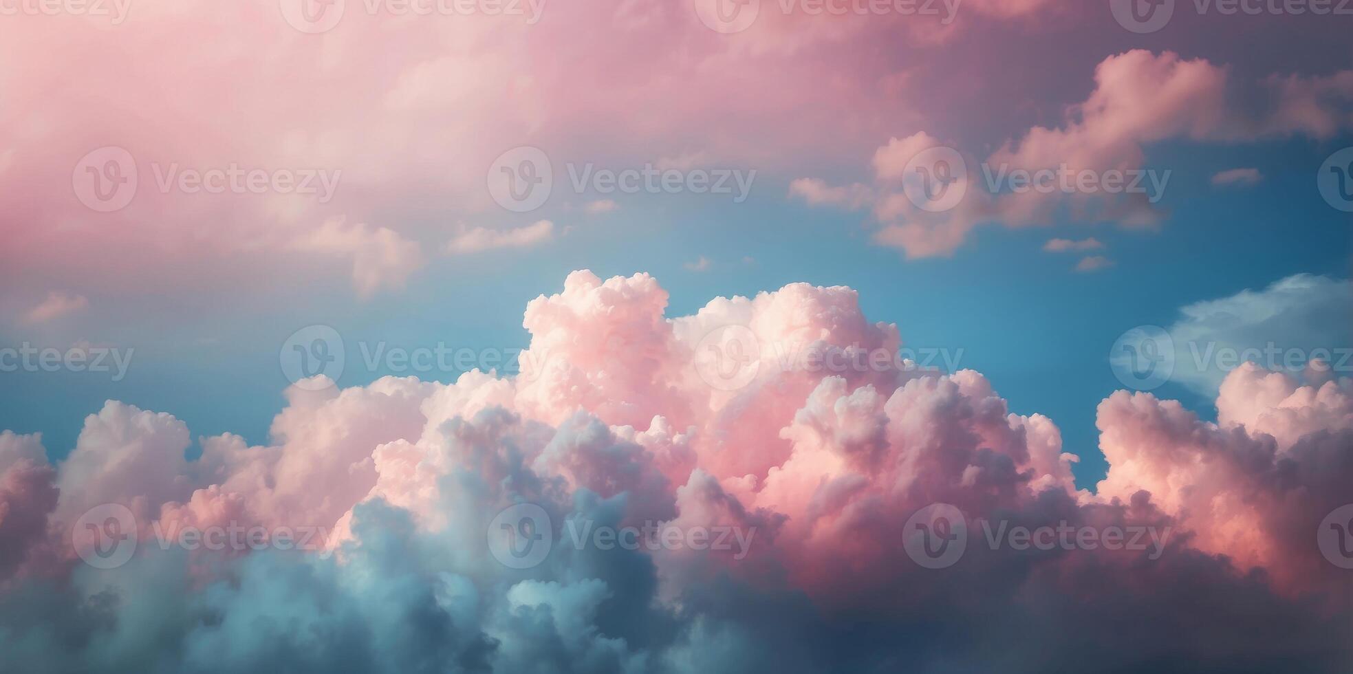 Abstract cloud formation in soft blue and pink hues. photo