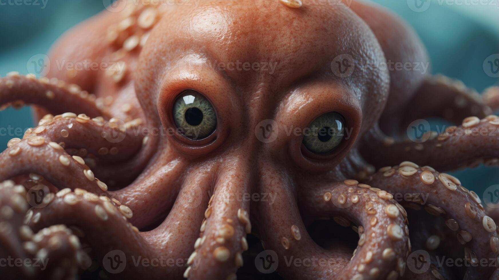 Close Up of a Giant Octopus with an Evil Stare. photo