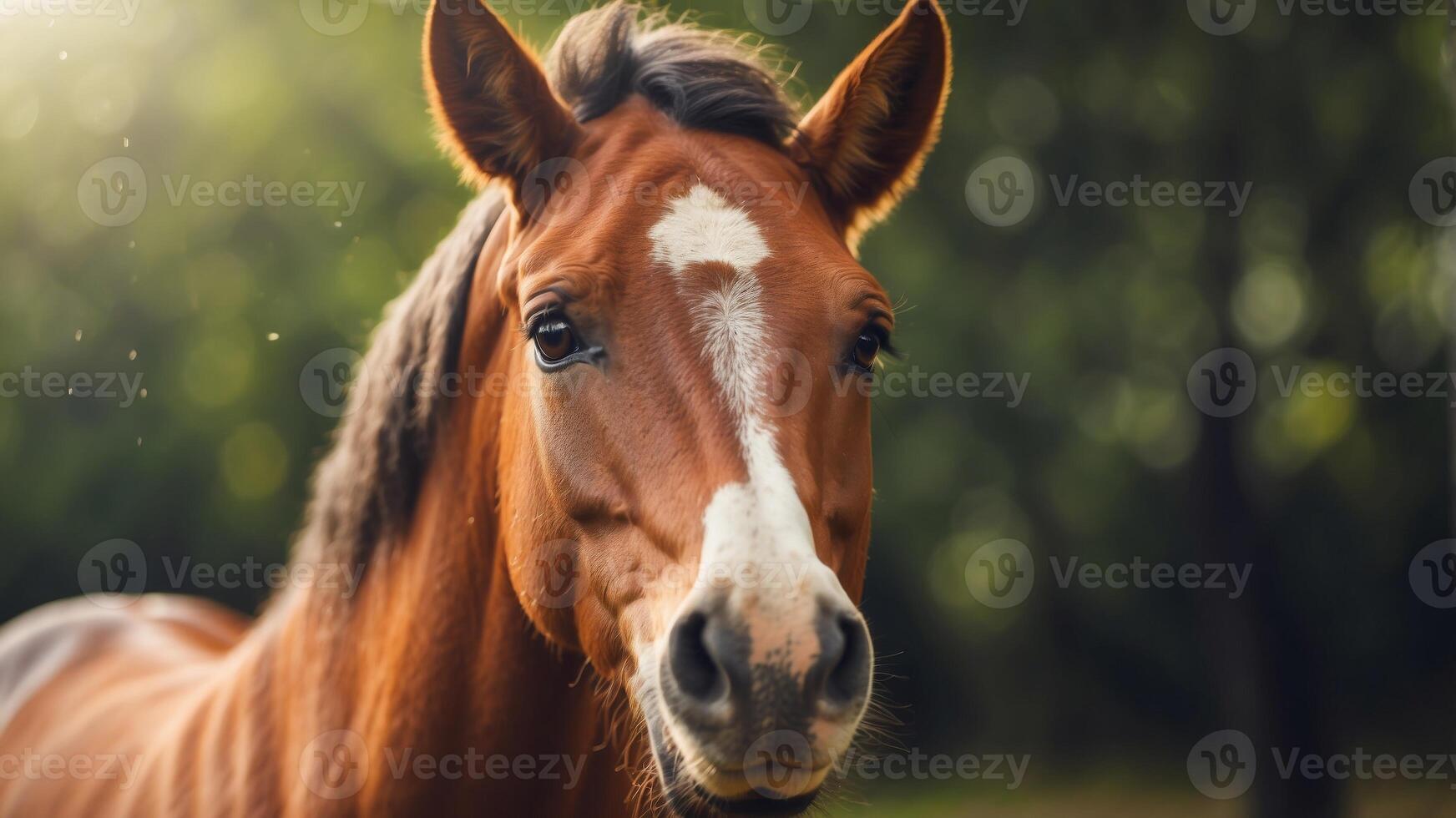 Close Up of a Horse with a Playful Expression. photo