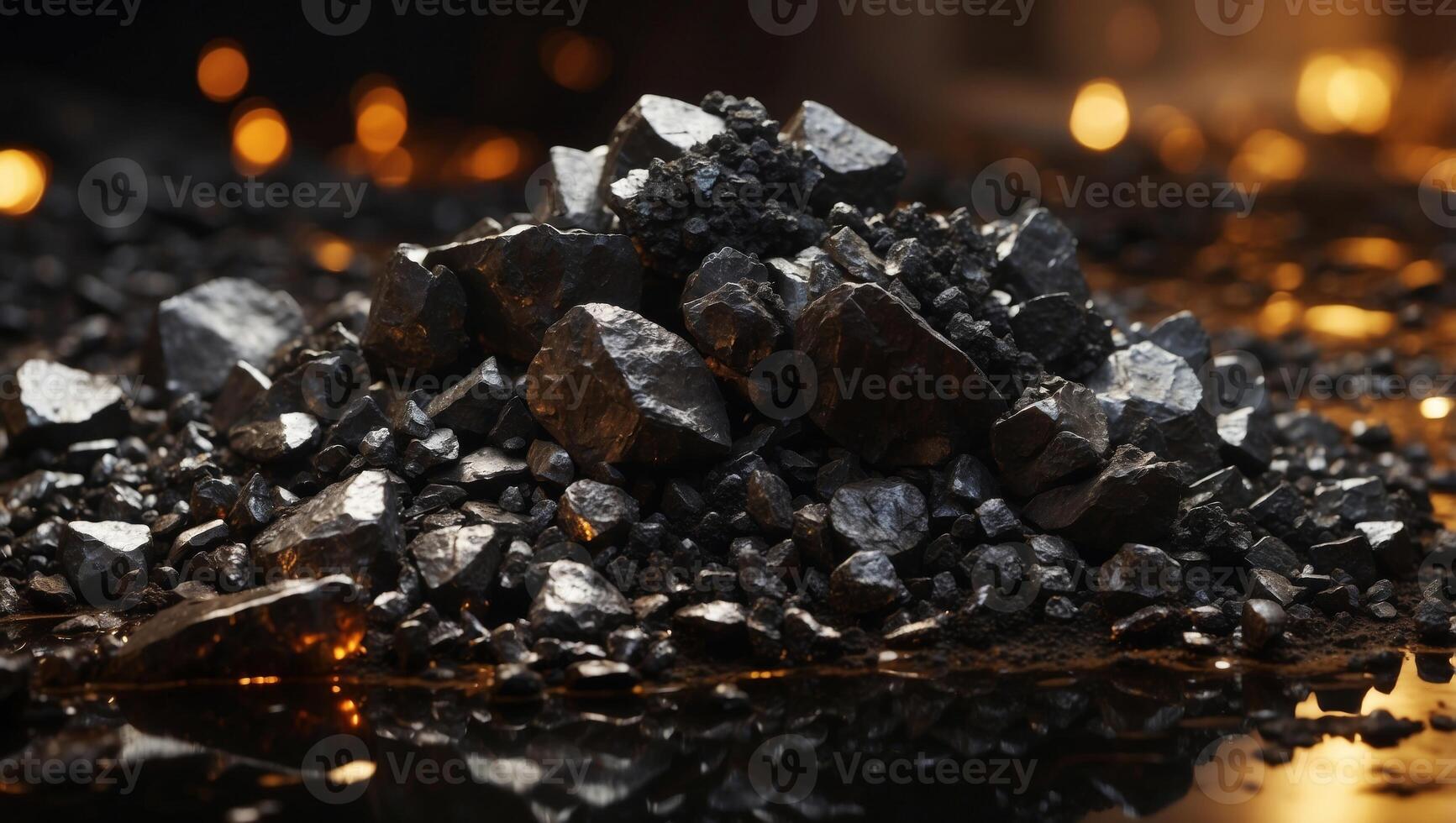 Manganese Ore in Alloy Production A Shiny Double Exposure Silhouette. photo