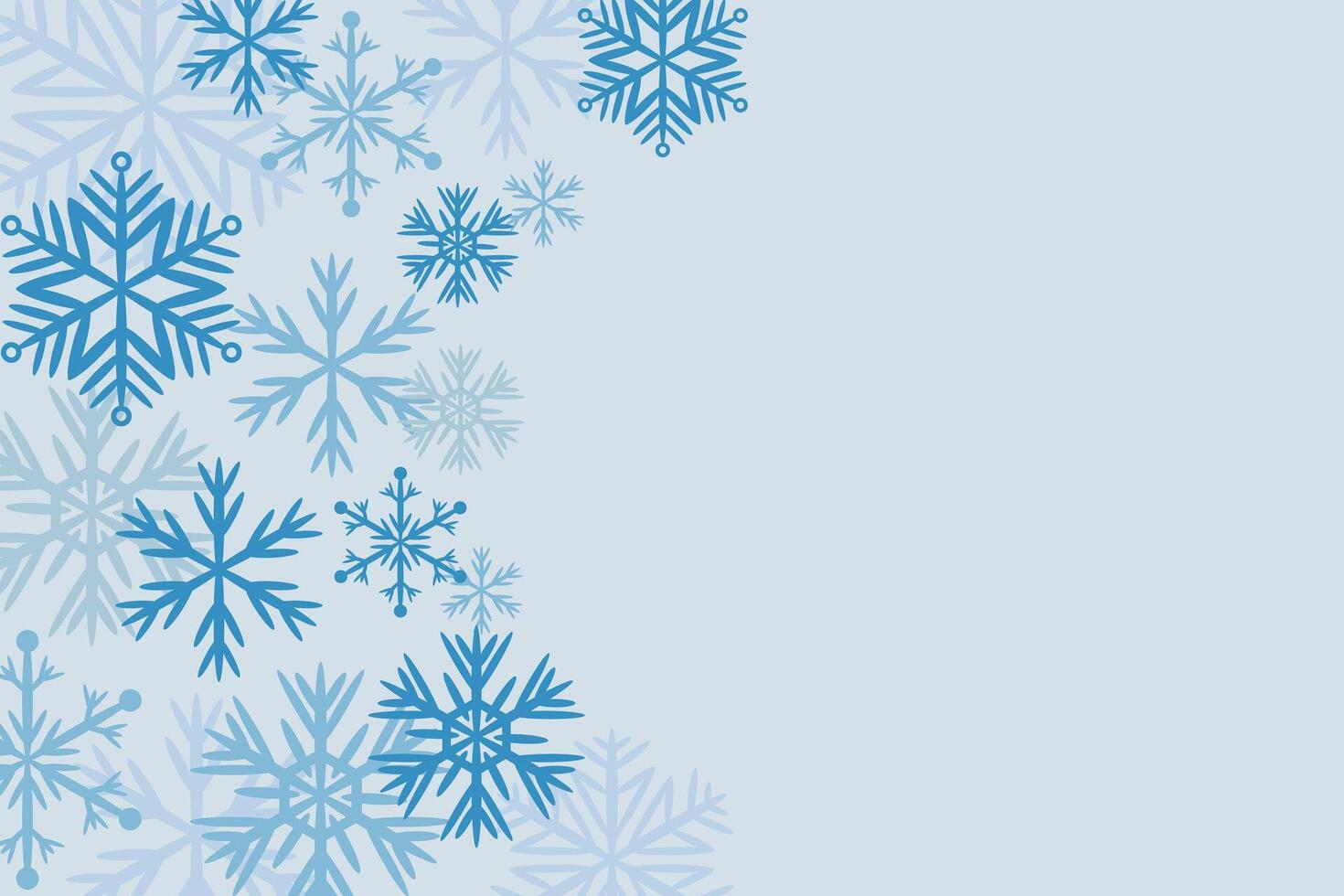 Winter background with blue, blue snowflakes with space for text. vector