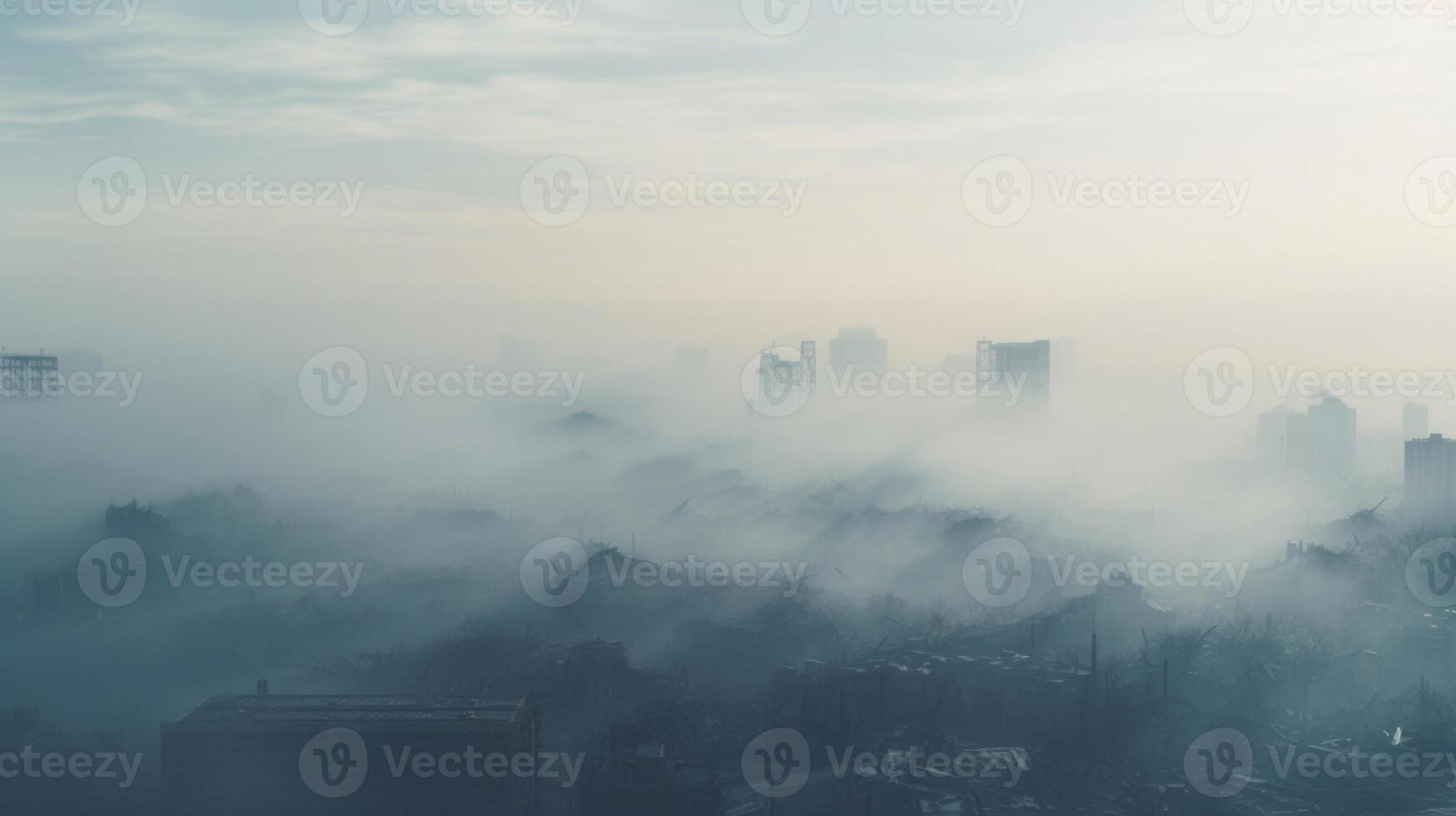 Foggy Futures A thoughtprovoking representation of the potential consequences of unchecked urban pollution, shrouding the city in an ominous haze. photo