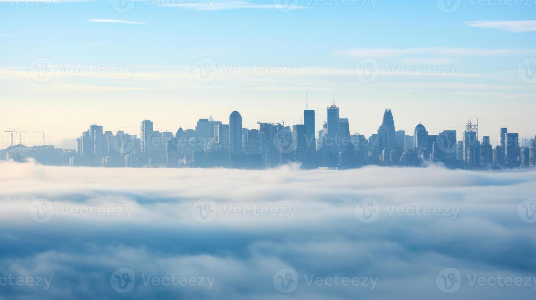 The city skyline is silhouetted by the thick fog, a reminder of how pollution can obscure even the most iconic views. photo