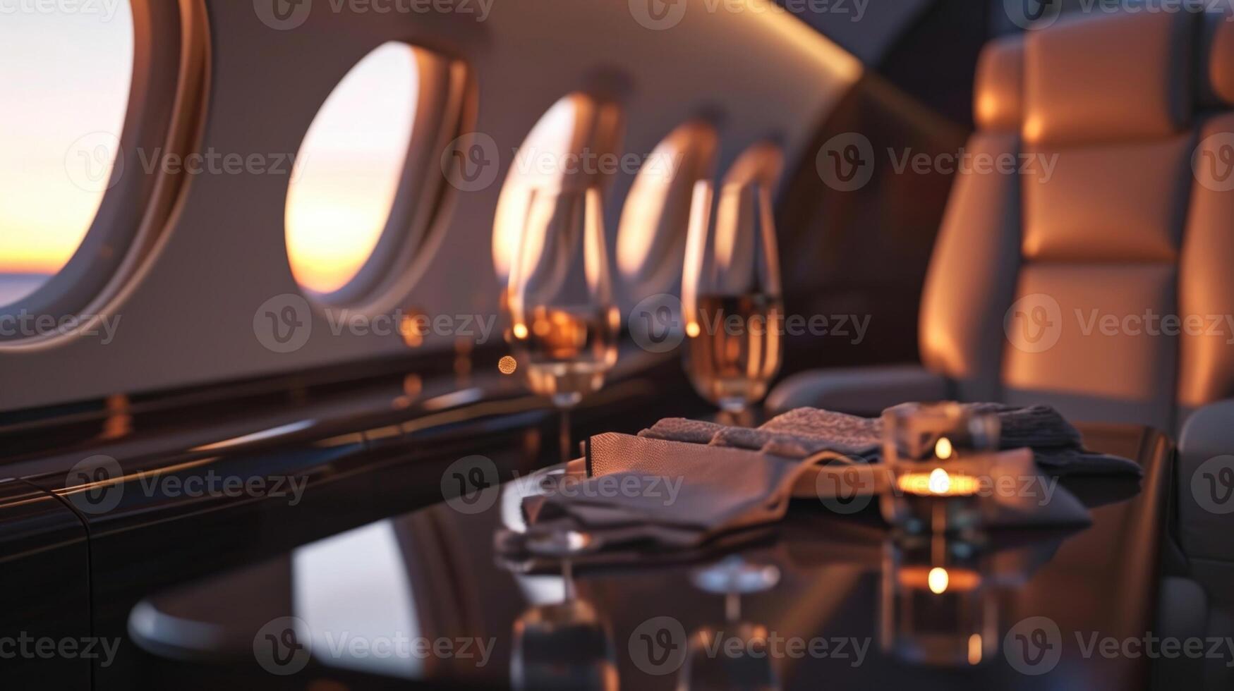 On this private jet, the skys the limit when it comes to luxury and relaxation. With a variety of spa and wellness amenities at your disposal, as well as stunning aerial views outside photo