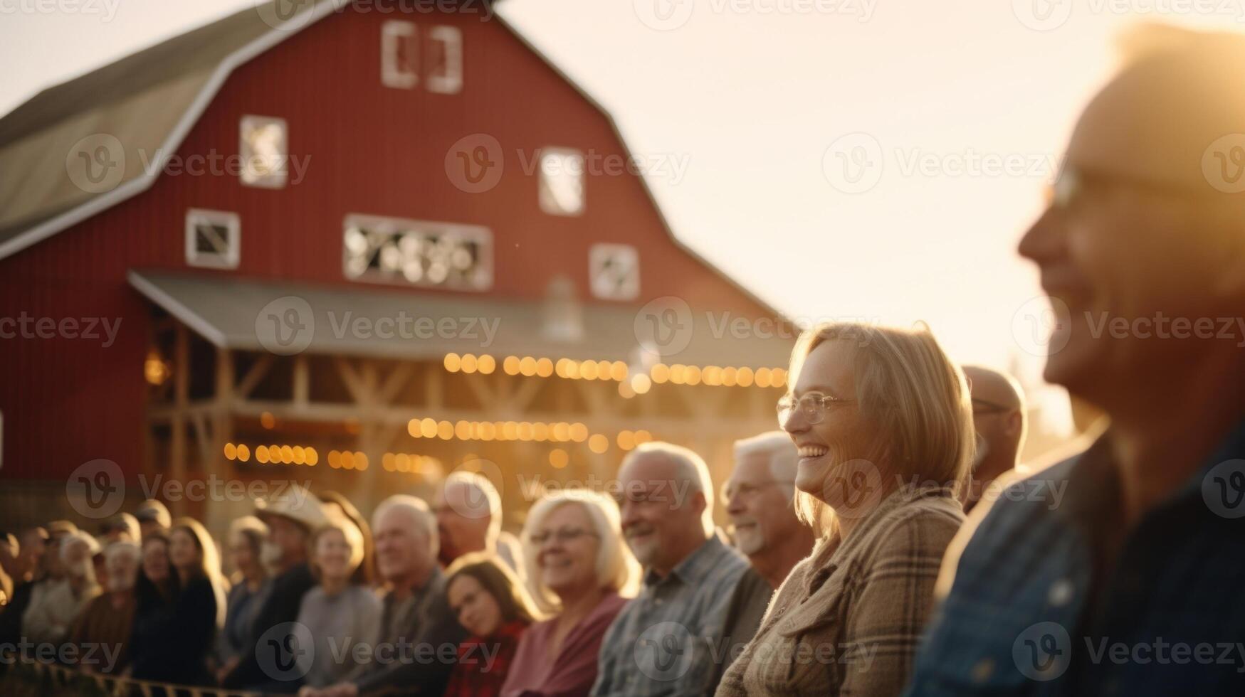 Smiling faces and the sound of lively chatter fill the air as the community gathers to raise a majestic barn that will stand as a testament to their hard work and dedication. photo