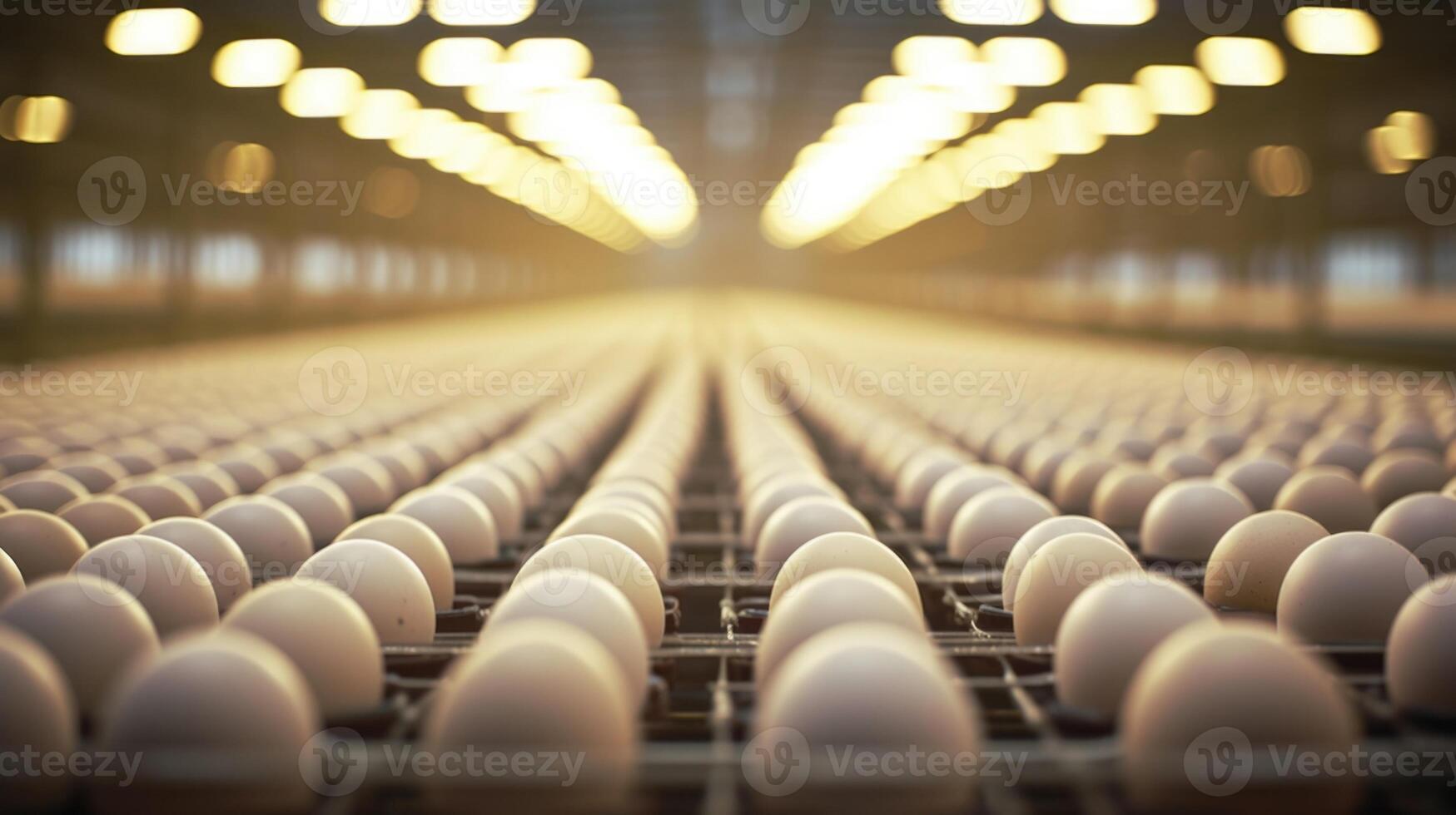 As far as the eye can see, vast fields are dotted with massive barns and silos, all working in perfect harmony to produce and collect millions of eggs each day on this enormous egg farm photo