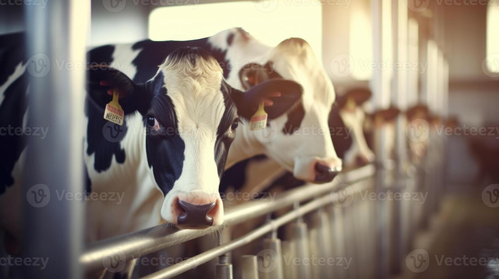 A closeup shot of a cows udder as it is milked, highlighting the success of using embryo genetics to enhance milk yield and quality. photo