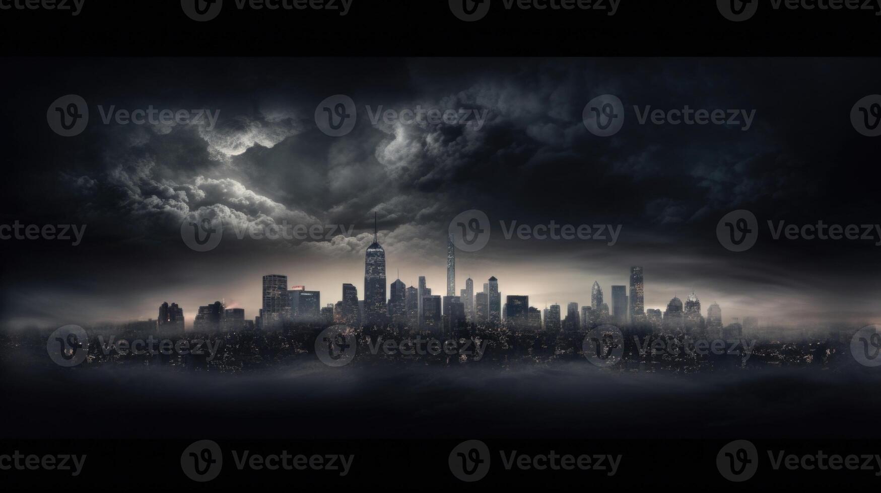 The smoky veil cast over a citys skyline, a reminder of the power of human production. photo