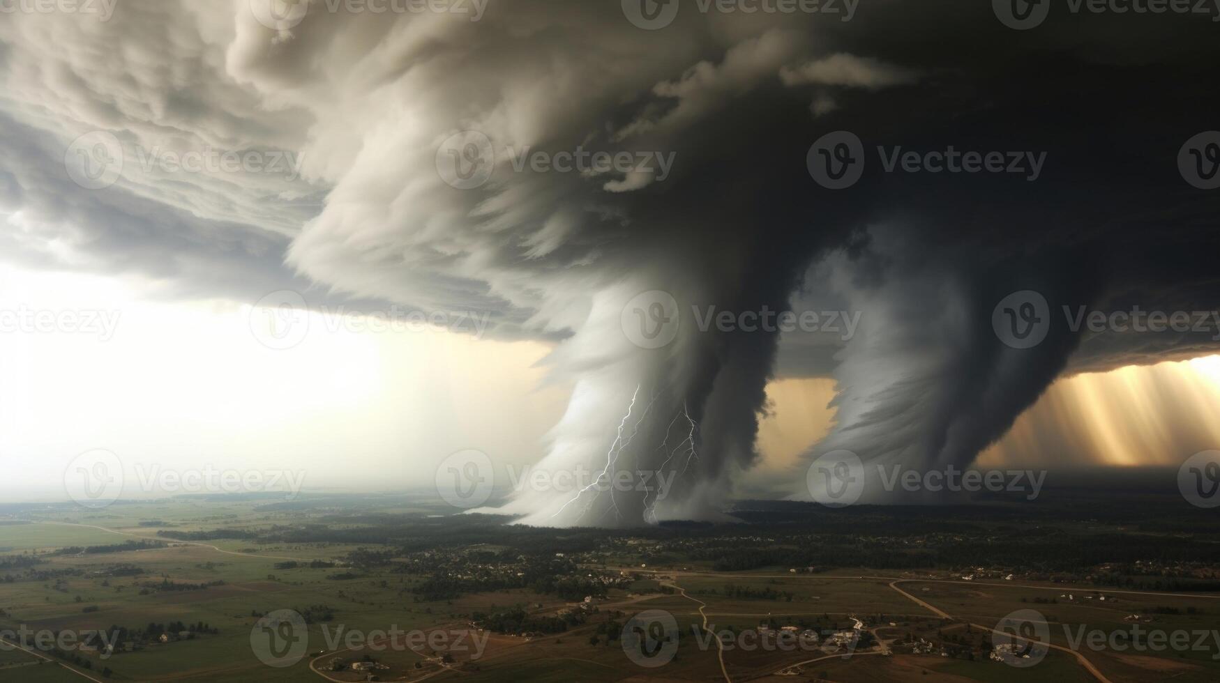 Detailed closeup of a tornados rotating updraft, providing insight into the atmospheric conditions that contribute to their formation. photo